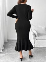 Rochie Midi Londra Neagra - Marimi Mari - imagine 2