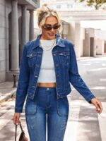 Jacheta Dama Monaco din Denim