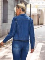 Jacheta Dama Monaco din Denim - imagine 2