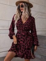 Rochie Scurta Riya cu Print Leopard - imagine 3