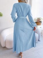 Rochie Lunga Emma Bleu Plisata - imagine 2