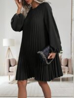 Rochie Scurta Imma Neagra Plisata - imagine 4