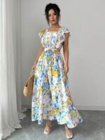 Rochie Lunga Rizah Multicolora - imagine 3