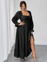 Rochie Lunga Cenya Neagra - Marimi Mari - imagine 3