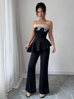 Compleu Melia Negru format din Bluza si Pantalon