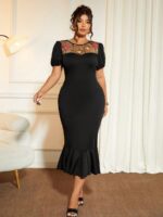 Rochie Midi Bimax Neagra - Marimi Mari