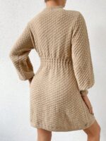 Rochie Tricotata Scurta Yasmina Bej - imagine 2