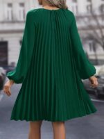 Rochie Scurta Linda Verde Plisata - imagine 2