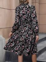 Rochie Midi Crina Neagra Inflorata - imagine 2