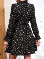 Rochie Scurta Martha Neagra Inflorata - imagine 2