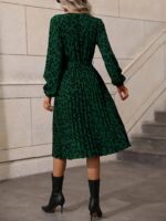 Rochie Midi Sevilla Verde Animal Print Plisata - imagine 2
