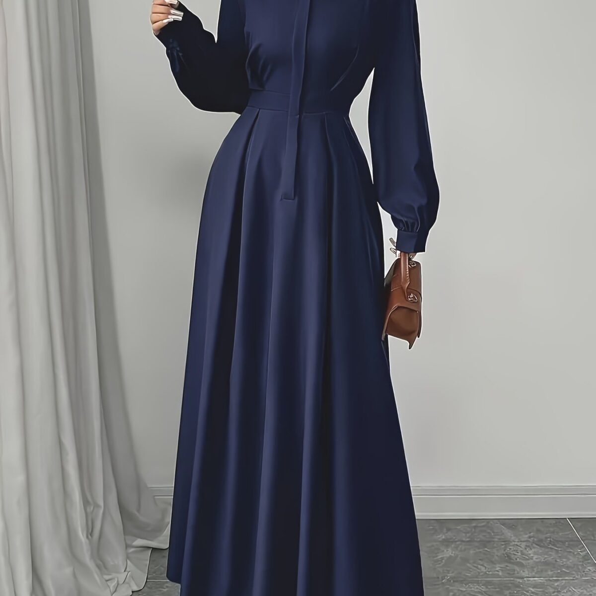Rochie Lunga Elisabeth Bleumarin - imagine 3