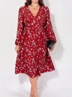 Rochie Midi Adalena Rosie Inflorata - Marimi Mari - imagine 3