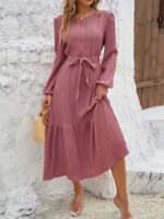 Rochie Midi Byrka Roz Pudra - Marimi Mari - imagine 3