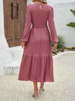 Rochie Midi Byrka Roz Pudra - Marimi Mari - imagine 2