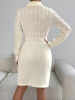 Rochie Scurta Tricotata Serrana Crem - imagine 2