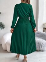 Rochie Midi Haldor Verde Plisata - imagine 2