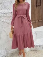Rochie Midi Byrka Roz Pudra - Marimi Mari