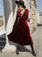 Rochie Midi Corina Grena din Catifea