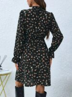 Rochie Scurta Daria Neagra Inflorata - imagine 2