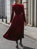 Rochie Midi Corina Grena din Catifea - imagine 2