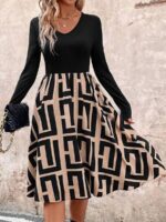 Rochie Scurta Sunilda Neagra cu Bej
