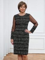 Rochie Scurta Jolanda Neagra cu Print Alb - imagine 3