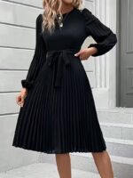 Rochie Scurta Ananda Neagra Plisata - Marimi Mari - imagine 2