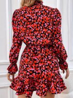Rochie Scurta Saimy Neagra cu Inimioare Rosii - imagine 2