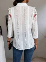 Bluza Dama Daya Alba cu Print Floral Multicolor - imagine 2