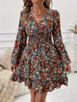 Rochie Scurta Brook Verde Inflorata - imagine 3