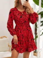 Rochie Scurta Emerson Rosie cu Print Negru - imagine 3