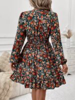 Rochie Scurta Brook Verde Inflorata - imagine 2
