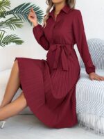 Rochie Midi Dalia Grena Plisata - imagine 3