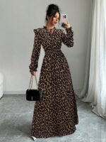 Rochie Lunga Hortensia Print Leopard
