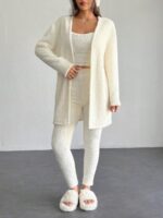 Compleu Inna Alb Format din Pantalon, Top si Cardigan - imagine 3