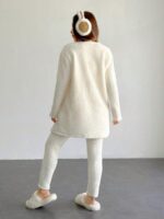 Compleu Inna Alb Format din Pantalon, Top si Cardigan - imagine 4