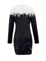 Rochie  Scurta Narnia Neagra cu Model de Craciun - imagine 2