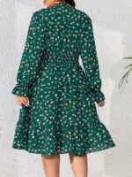 Rochie Scurta Abigaille Verde Inflorata - Marimi Mari - imagine 2
