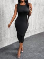 Compleu Deyla format din Rochie Midi Neagra si Sacou Rosu - imagine 2