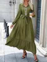 Rochie Lunga Mildred Khaki - imagine 3