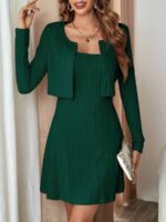 Compleu cu Rochie Scurta Crina Verde
