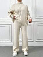 Compleu Tricotat cu Pantalon Sonette Bej Deschis