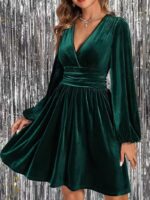Rochie Scurta Diana Verde din Catifea