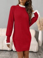 Rochie Scurta Tricotata Susara Rosie - imagine 2