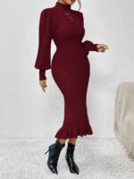 Rochie Midi Tricotata Casey Grena - imagine 3