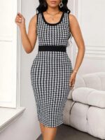 Compleu cu Rochie Midi Karina Negru cu Alb - imagine 2