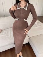 Rochie Midi Tricotata Mikela Maro - imagine 3