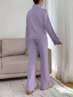 Compleu Tricotat cu Pantalon Dinna Lila - imagine 2