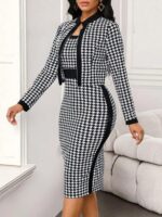 Compleu cu Rochie Midi Karina Negru cu Alb